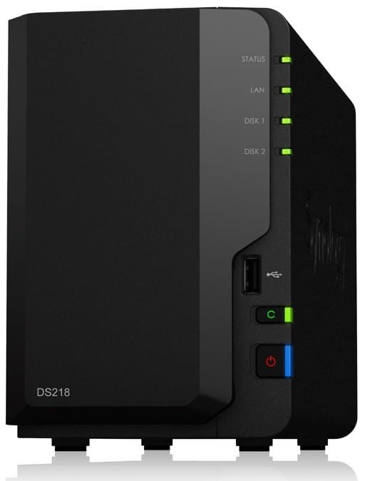 Serwer NAS Synology DS218 2x0HDD 2GB 4x1.4G hz 1xGbE 3xUSB H265 VC-1
